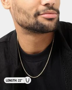 House Of Auric 2.5mm Rope Chain 18K Gold Vermeil -Culture Kings 09000547 YG913 mens 0017