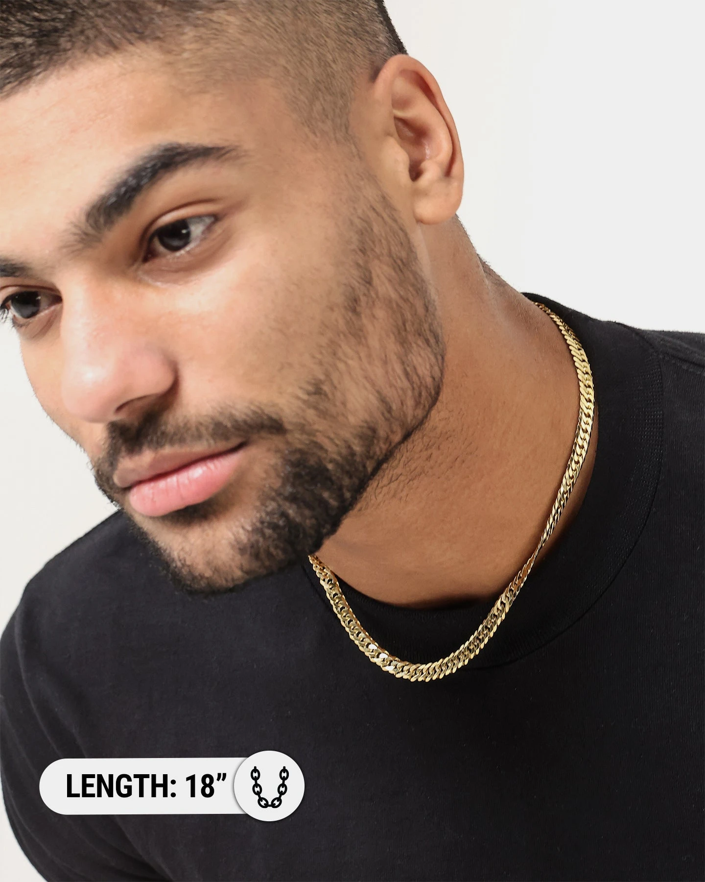 House Of Auric 6.4mm Double Curb Chain 18K Gold Vermeil 7 House Of Auric 6.4mm Double Curb Chain 18K Gold Vermeil - Image 5