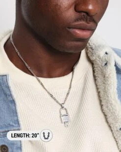 Saint Morta Locked And Found Chain White Gold -Culture Kings 09000577 YW101 mens 0015