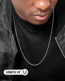 NXS 2mm Rope Necklace White Gold -Culture Kings 09000619 YW101 mens 0018