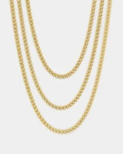 NXS 3mm Micro Cuban Chain Set Gold -Culture Kings 09000621 YG200 default 0010