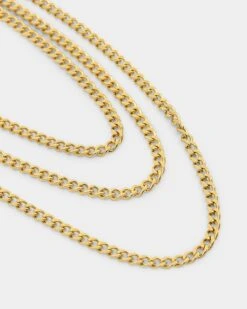 NXS 3mm Micro Cuban Chain Set Gold -Culture Kings 09000621 YG200 default 0030