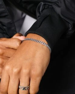 NXS 5mm Cuban Bracelet White Gold