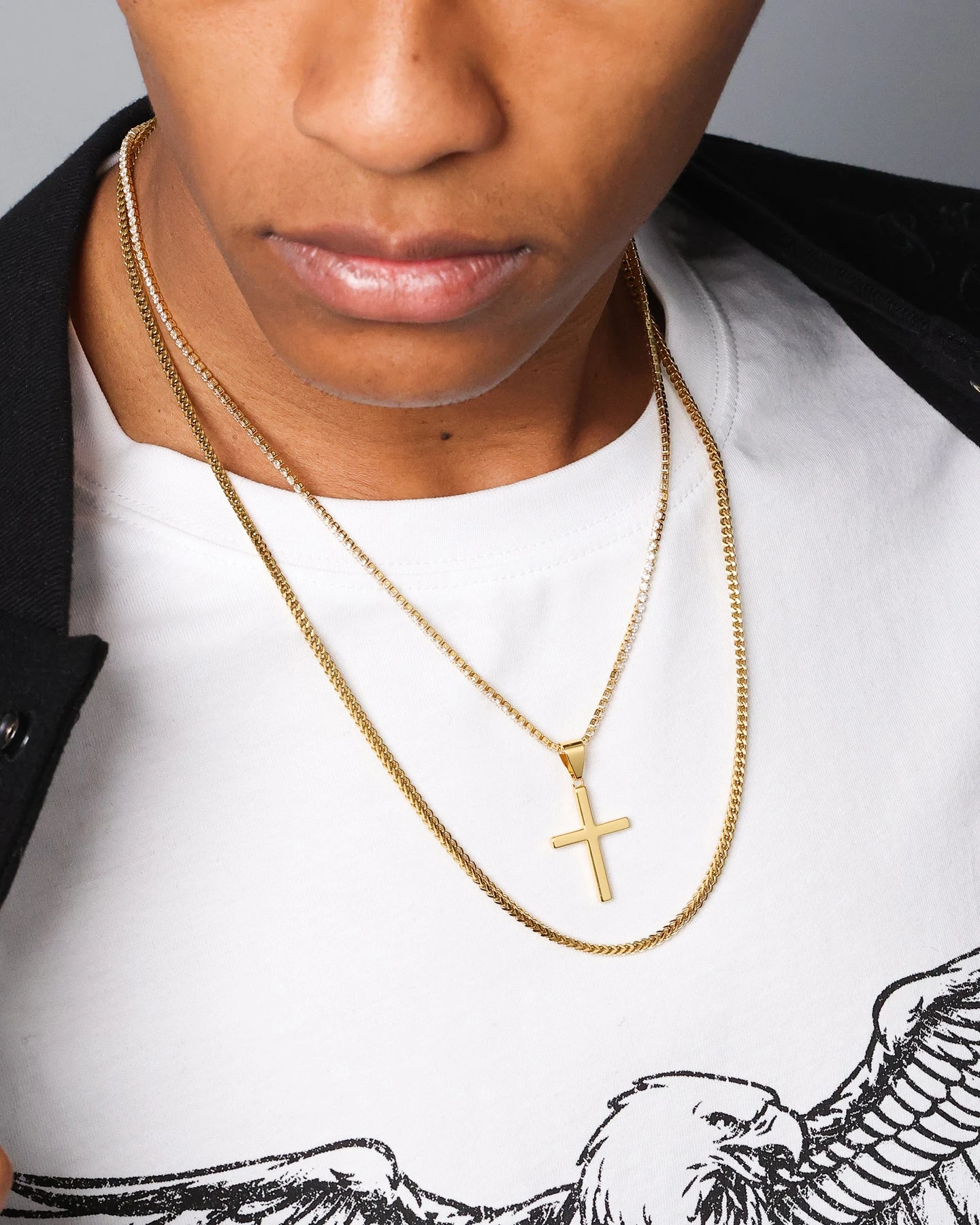 NXS Double Cross Chain Gold 3 NXS Double Cross Chain Gold