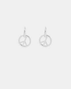 Wild For The Weekend Peace Drop Hoop Earrings Silver -Culture Kings 09000660 YS001 default 0020