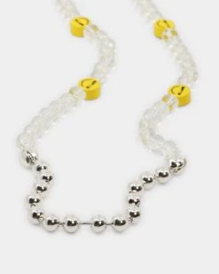 Wild For The Weekend Smiley Beaded Necklace Silver -Culture Kings 09000663 YS001 default 0050