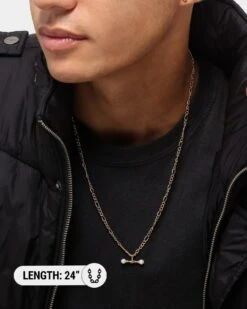 Wild For The Weekend Pearl T-Bar Necklace Gold -Culture Kings 09000724 YG200 mens 0015