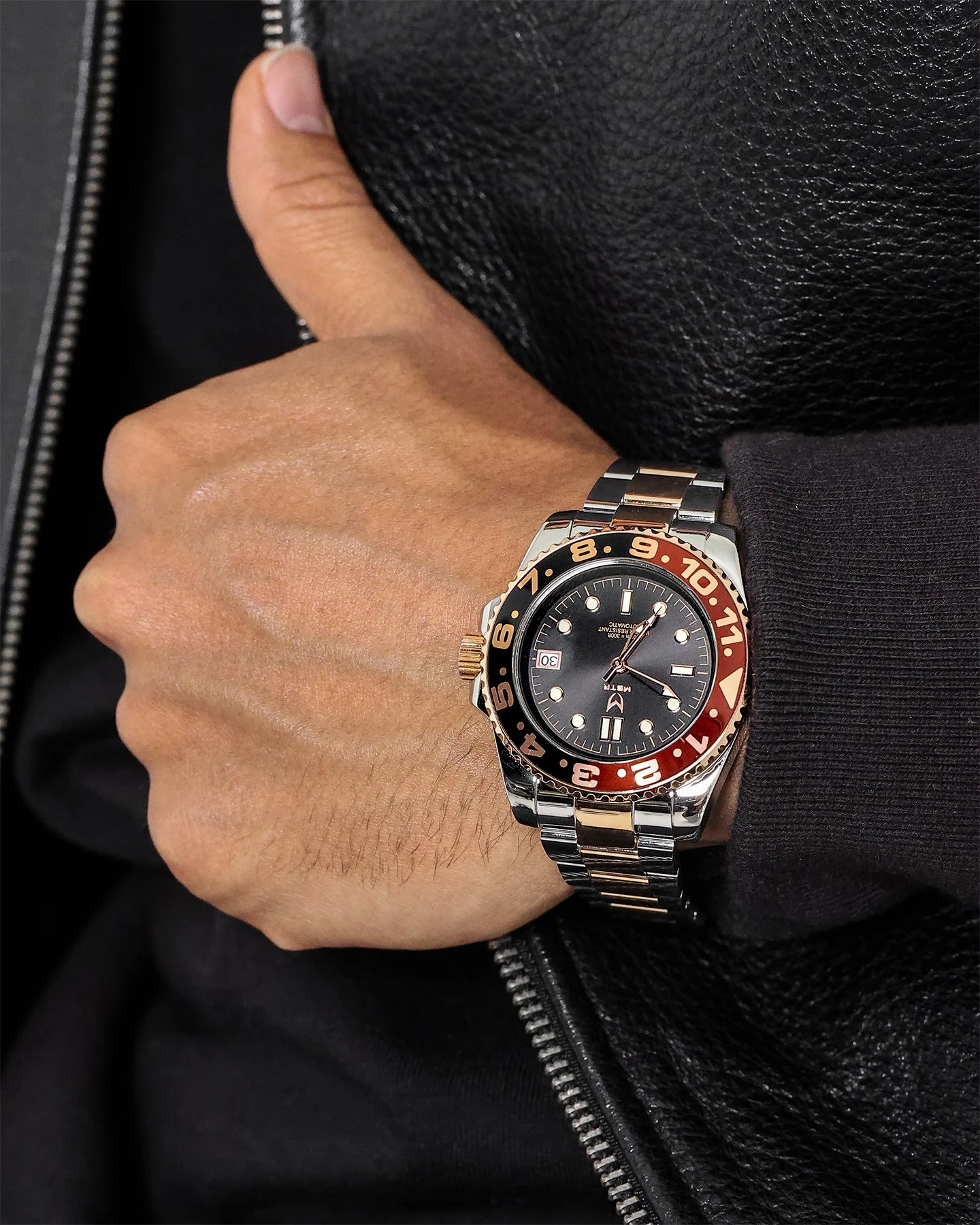 MEISTER VO117SS Voyager Quartz Watch Silver/Brown 3 MEISTER VO117SS Voyager Quartz Watch Silver/Brown