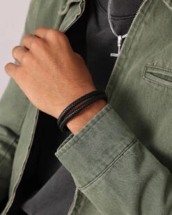 NXS Dyad Leather Bracelet Black -Culture Kings 09001078 YB001 mens 0020