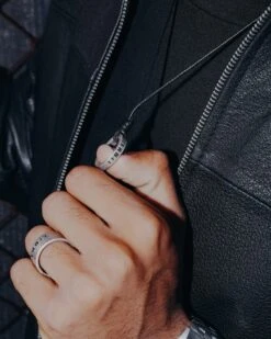 Saint Morta Leather Annex Necklace Black