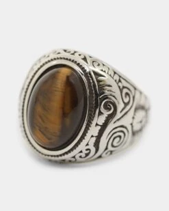 NXS Tiger Eye Ring Steel/Brown -Culture Kings 09001122 YS753 default 0020