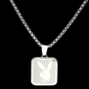 Playboy By House Of Auric Playboy Square Pendant Sterling Silver