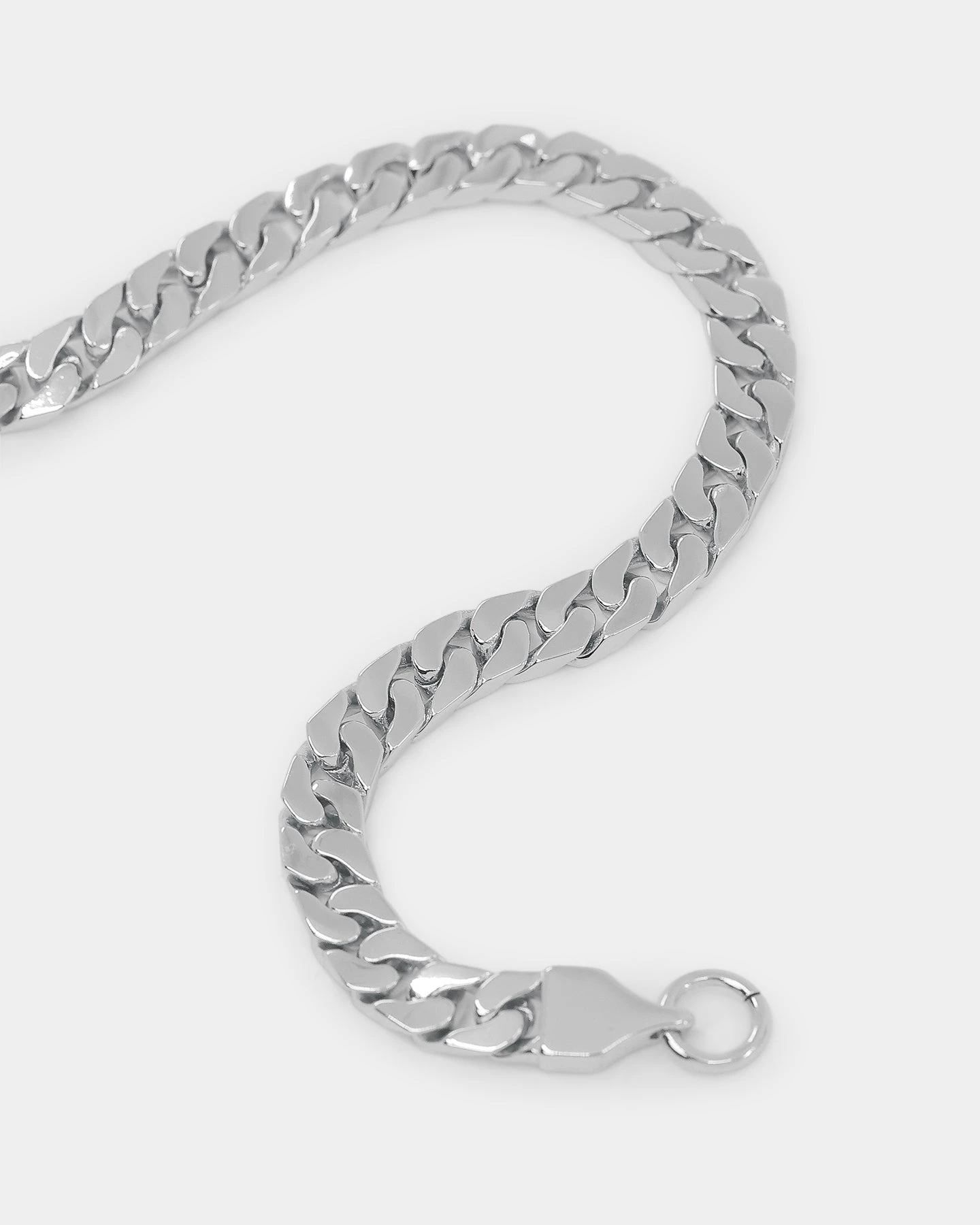 NXS Flat Faced Curb Chain White Gold 6 NXS Flat Faced Curb Chain White Gold - Image 4