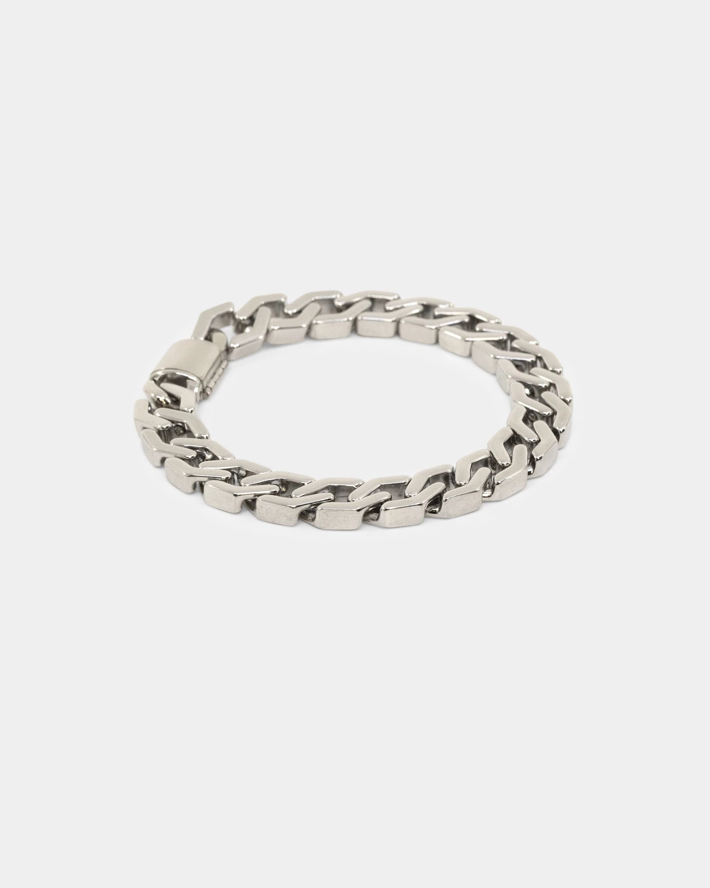 NXS Hex Cut Curb Bracelet White Gold 4 NXS Hex Cut Curb Bracelet White Gold - Image 2