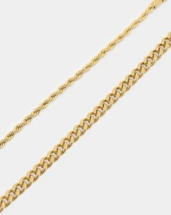 NXS Cuban Rope Bracelet Set Gold -Culture Kings 09001300 YG200 default 0050