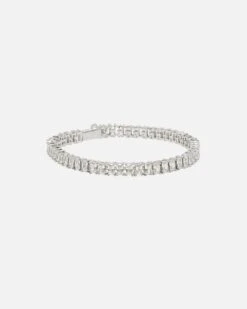 NXS Iced Baguette Bracelet Iced White Gold