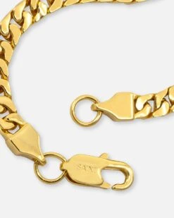 Saint Morta Flat Faced Curb Bracelet Gold -Culture Kings 09001524 YG200 default 0000020