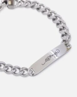 Ed Hardy Scroll Logo Curb Chain Bracelet Silver -Culture Kings 09001609 YS001 default 0030