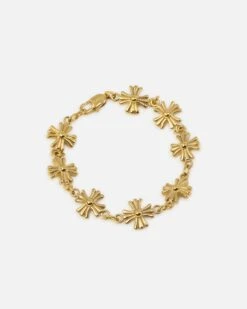 Saint Morta Chrome Cross Bracelet Gold