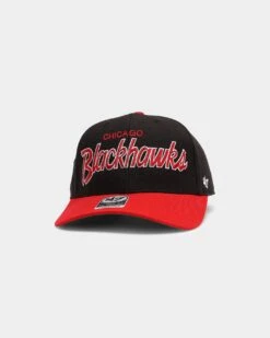 '47 BRAND 47 Brand Chicago Blackhawks Script MVP DP Snapback Black