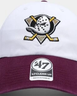 '47 BRAND 47 Brand Anaheim Ducks 2-Tone Clean Up Strapback White/Purple -Culture Kings 195000265181 default 0060