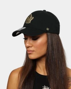 '47 BRAND 47 Brand Toronto Maple Leafs Clean Up Strapback Black/Gold -Culture Kings 195000529009 womens 0100