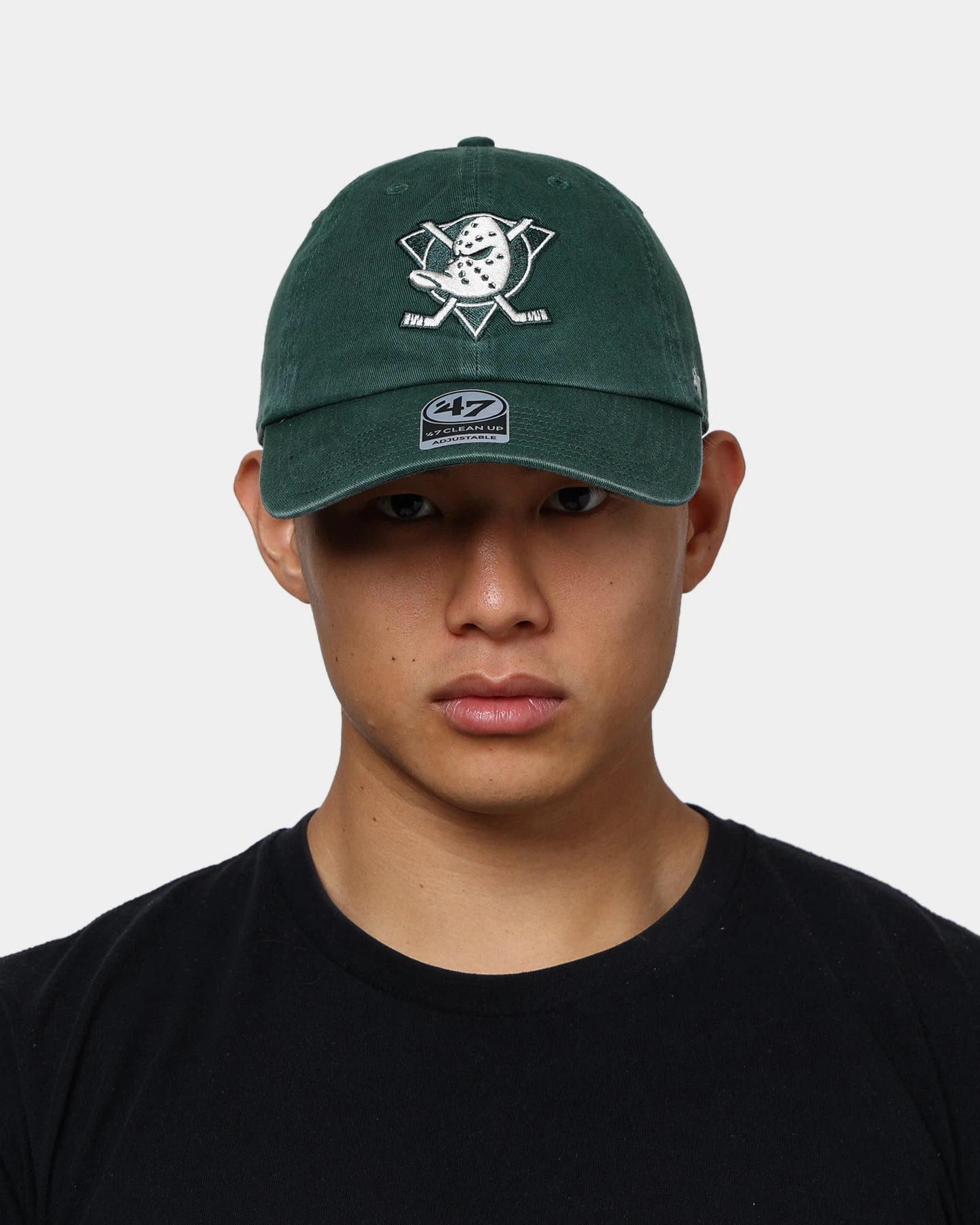 '47 BRAND 47 Brand Anaheim Ducks Clean Up Strapback Dark Green/Natural 4 '47 BRAND 47 Brand Anaheim Ducks Clean Up Strapback Dark Green/Natural - Image 2