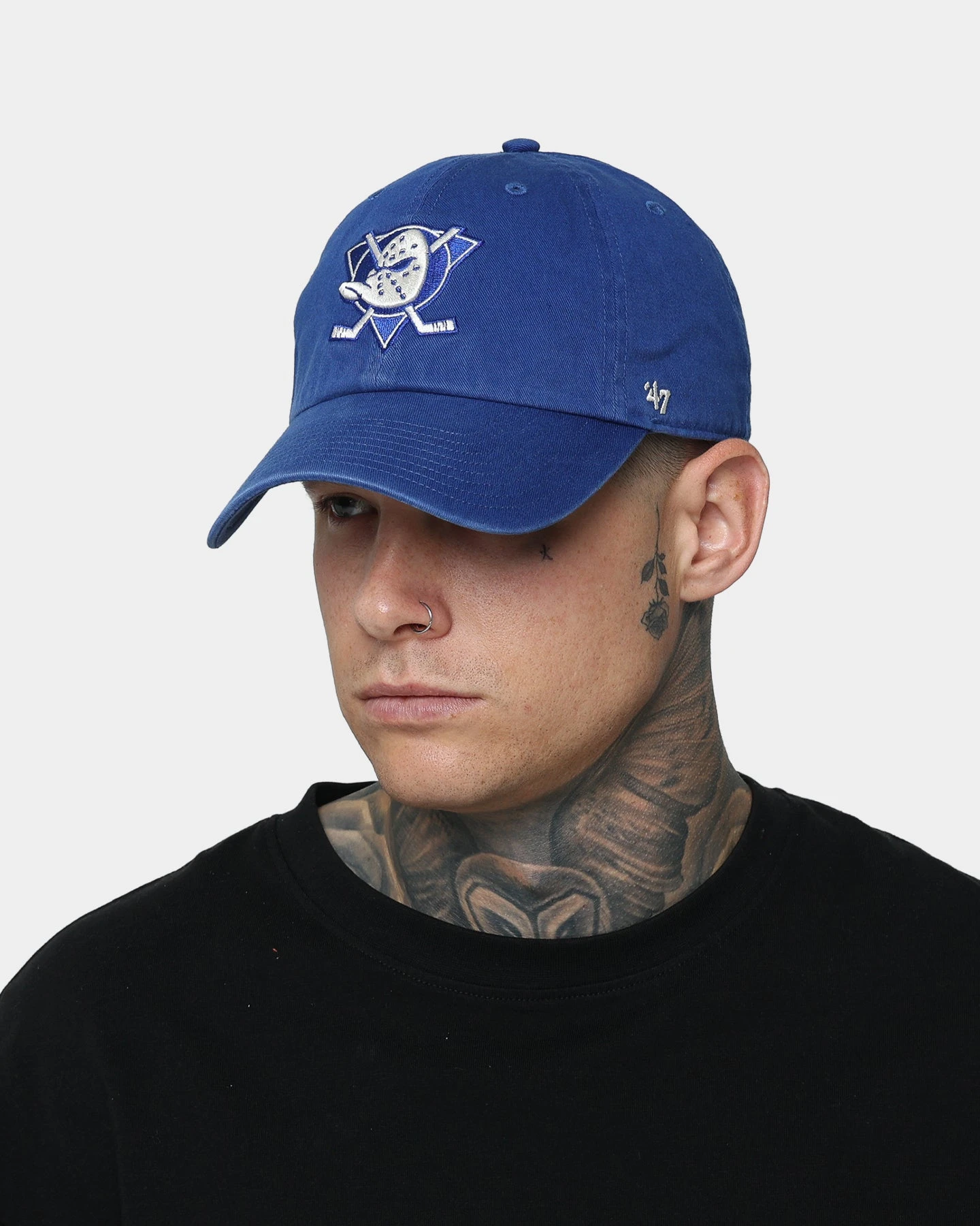 '47 BRAND 47 Brand Anaheim Ducks 'Classic Royal' Clean Up Strapback Royal/Natural 5 '47 BRAND 47 Brand Anaheim Ducks 'Classic Royal' Clean Up Strapback Royal/Natural - Image 3