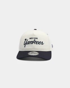 New Era New York Yankees Off White Script Old Golfer Snapback Off White