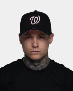 New Era Washington Nationals 9FORTY A-Frame Snapback Black -Culture Kings 195852011103 mens 0021