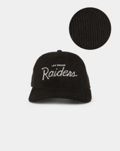 New Era Las Vegas Raiders 'Corduroy Script' Golfer Snapback Original Team Colours