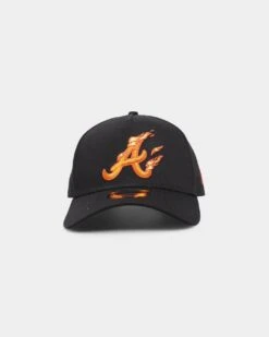 New Era Atlanta Braves 'Flamin' Hot' 9FORTY A-Frame Snapback Black/Flame