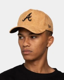 New Era Atlanta Braves 'Winter Wheat Suede' 9FORTY K-Frame Strapback Wheat -Culture Kings 196174909727 mens 0100