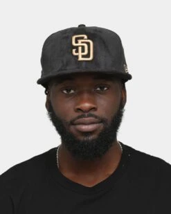 New Era San Diego Padres Black Tan Suede59FIFTY Fitted Black/Tan -Culture Kings 196312974914 mens 0011