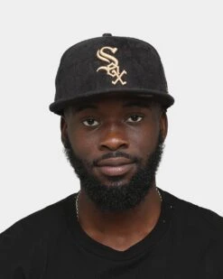 New Era Chicago White Sox Black Tan Suede 59FIFTY Fitted Black/Tan -Culture Kings 196312975560 mens 0011