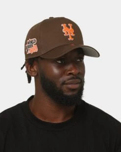New Era New York Mets 'Walnut Orange' 9FORTY A-Frame Snapback Brown/Orange -Culture Kings 196501050184 mens 0011