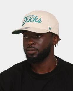 '47 BRAND 47 Brand Anaheim Ducks Nantasket Script '47 Captain DT Snapback Bone -Culture Kings 196505011679 mens 0011