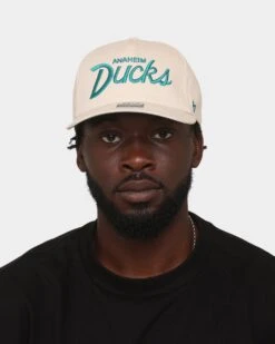 '47 BRAND 47 Brand Anaheim Ducks Nantasket Script '47 Captain DT Snapback Bone -Culture Kings 196505011679 mens 0100