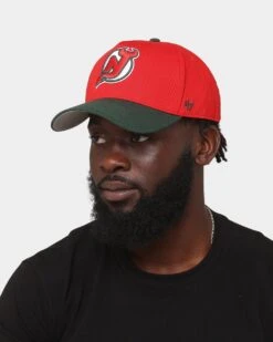 '47 BRAND 47 Brand New Jersey Devils 'Scarlet Pines' MVP DT Snapback Red/Dark Green -Culture Kings 196505810814 mens 0011