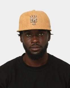 New Era New York Mets 'Wheat/Brown/Gold' Suede 59FIFTY Fitted Wheat 19 New Era New York Mets 'Wheat/Brown/Gold' Suede 59FIFTY Fitted Wheat -Culture Kings 196821266029 mens 0100
