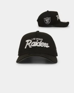 New Era Las Vegas Raiders 'Team Script' 9FORTY A-Frame Snapback Black