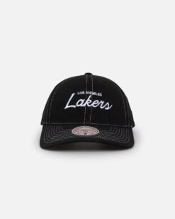 Mitchell & Ness Los Angeles Lakers Script Origin Snapback Black