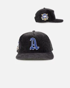 New Era Philadelphia Athletics 'Washed Corduroy Golfer' Pre-Curved Golfer Snapback Washed Black