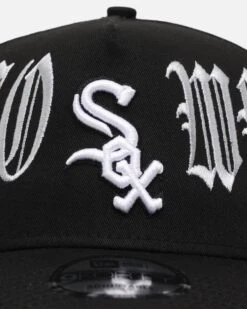 New Era Chicago White Sox 'Gothic Script' 9FORTY A-Frame Snapback Black/Grey -Culture Kings 198059973809 default 0050