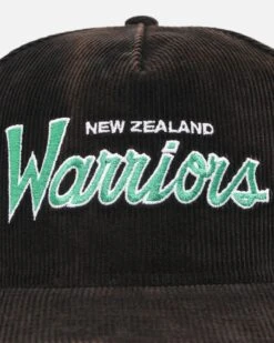 New Era New Zealand Warriors 'NRL Golfer Washed Black' Pre-Curved Corduroy Golfer Snapback Washed Black -Culture Kings 198061034765 default 000050