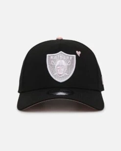 New Era Las Vegas Raiders 'Pink Satin Hearts 2.0' 9FORTY A-Frame Snapback Black/Pink -Culture Kings 198757042616 womens 0010