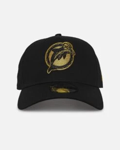 New Era Miami Dolphins 'NFL Black & Gold Embroidery' 9FORTY A-Frame Snapback Black/Gold