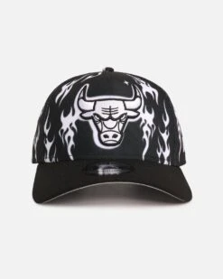 New Era Chicago Bulls 'Crown Flames' 9OFRTY A-Frame Snapback Black/White