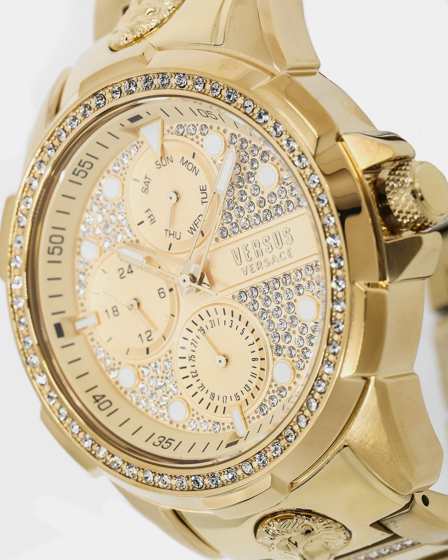 Versus Versace 6eme Arrondissement Crystal Set Gold Watch Yellow Gold 7 Versus Versace 6eme Arrondissement Crystal Set Gold Watch Yellow Gold - Image 5