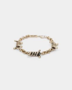 Wild For The Weekend Men's Barbed Wire Bracelet Gold